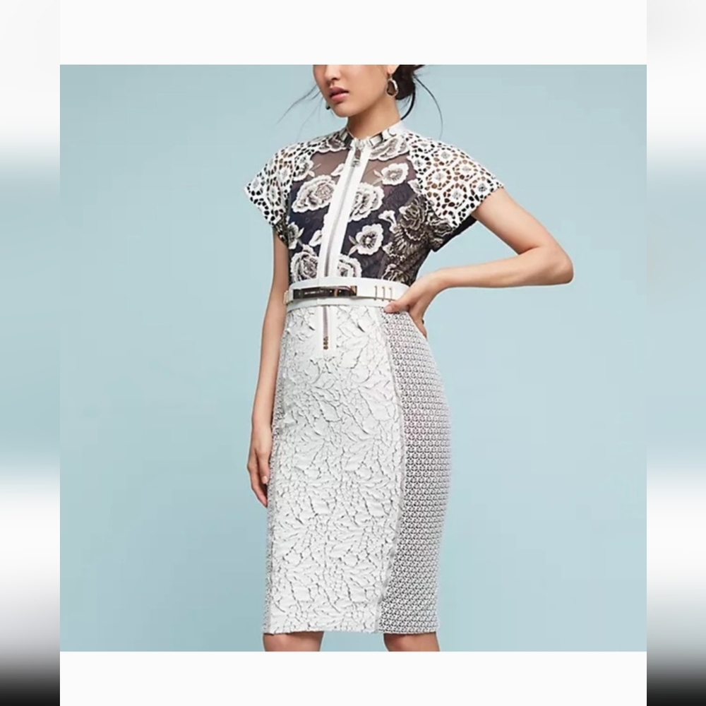Elegant White Lace Pencil Skirt